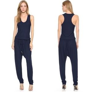 Ronny Kobo Yelena Sleeveless Jumpsuit in Navy Blue Size‎ Small